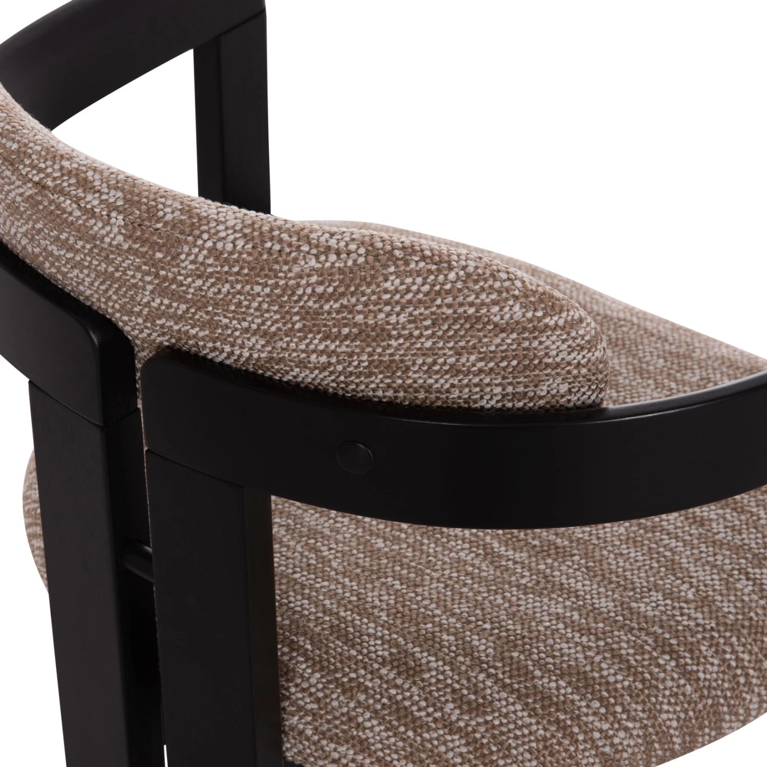 Karrige ngrënieje KALL, stof kafe, dru i zi, FH18247.02, 56x45x73cm