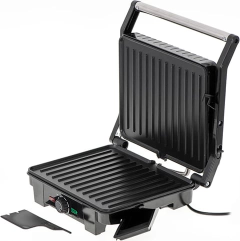 Grill elektrik, Adler, AD 3051, 180° tavoline, 29x24 cm, 2800W, pllaka jo-ngjitëse, i zi