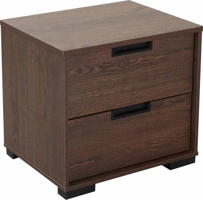 Komodinë INSPIRE me 2 sirtarë, ngjyrë arre, 48x39x45cm