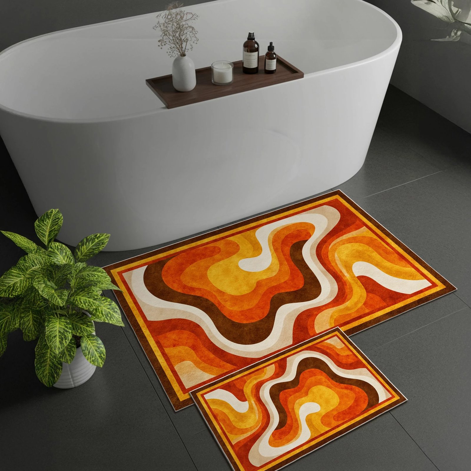 Set tapetash për banjo, 2 copë, ngjyrë portokalli, Mijolnir, Asr07