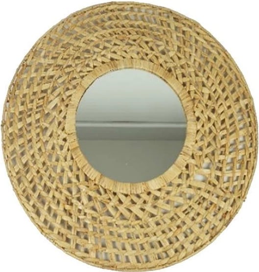 Pasqyrë rrethore nextdeco Ø90cm, kornizë metalike, ngjyrë natyrale