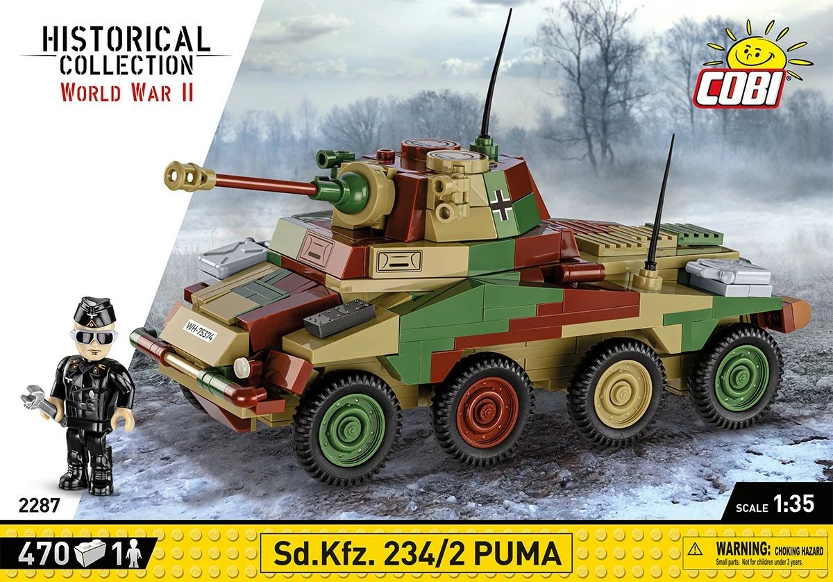 Set ndërtimi Cobi Klocki Sd.Kfz. 234/2 Puma, 470 pjesë, Kamuflazh