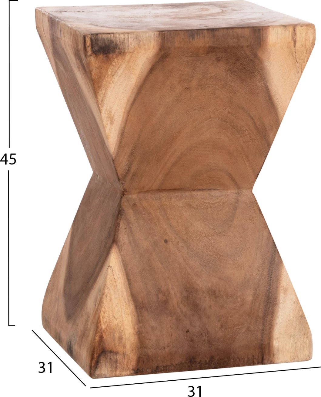 Stool ANVIL, dru suar natyral, 31x31x45cm