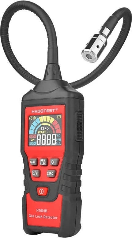 Detektor gazi Habotest HT601B, LCD ekran, i zi-kuq
