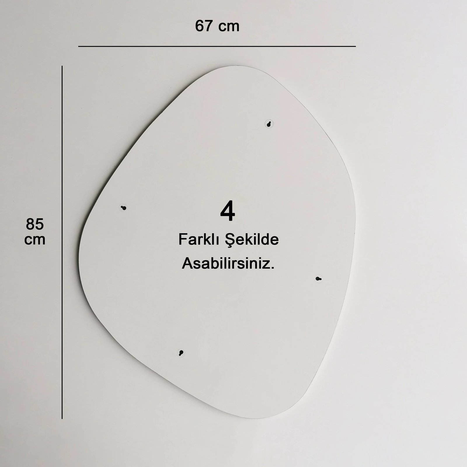 Pasqyrë moderne, ngjyrë e bardhë, Soho Ayna, 85x67 cm