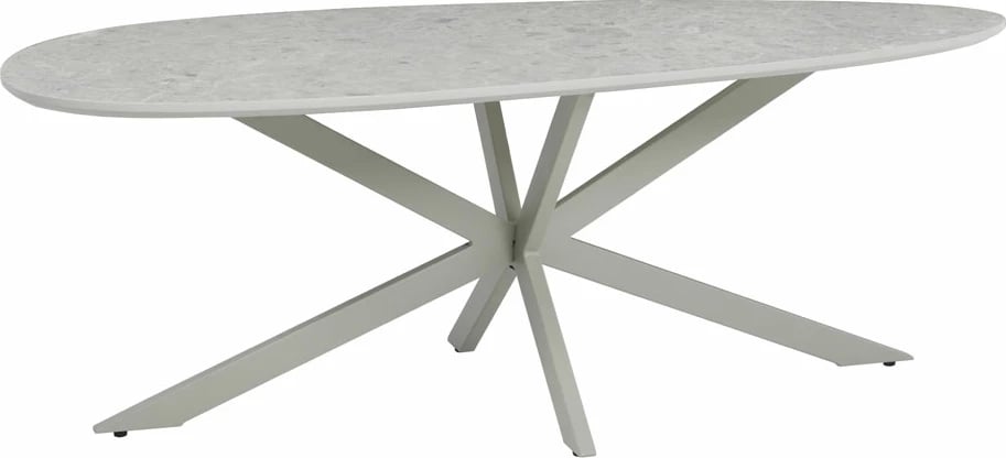 Tavolinë kafeje Caspian, ngjyrë gri me model mermeri latte, 120x60x43cm