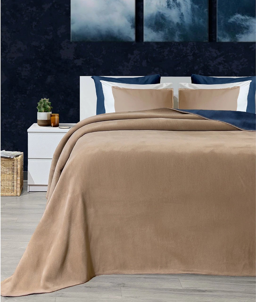 Batanije dopio L'essentiel, kafe dhe kaltër, 200x220cm