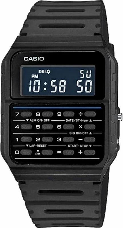 Orë dore CASIO unisex, e zezë
