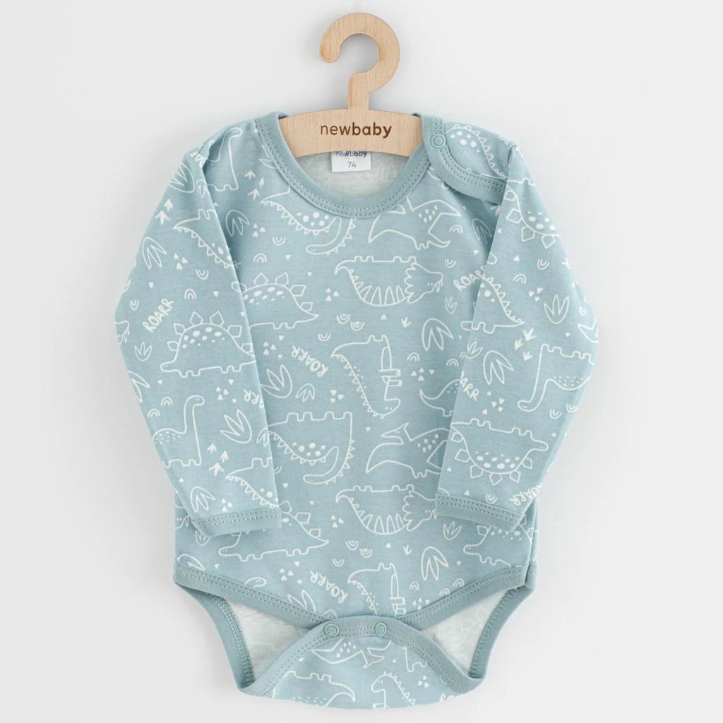 body bebe, New Baby, Classic II, me mëngë të gjata, pambuk 100%, madhësi 86 (12-18m), jeshile mente