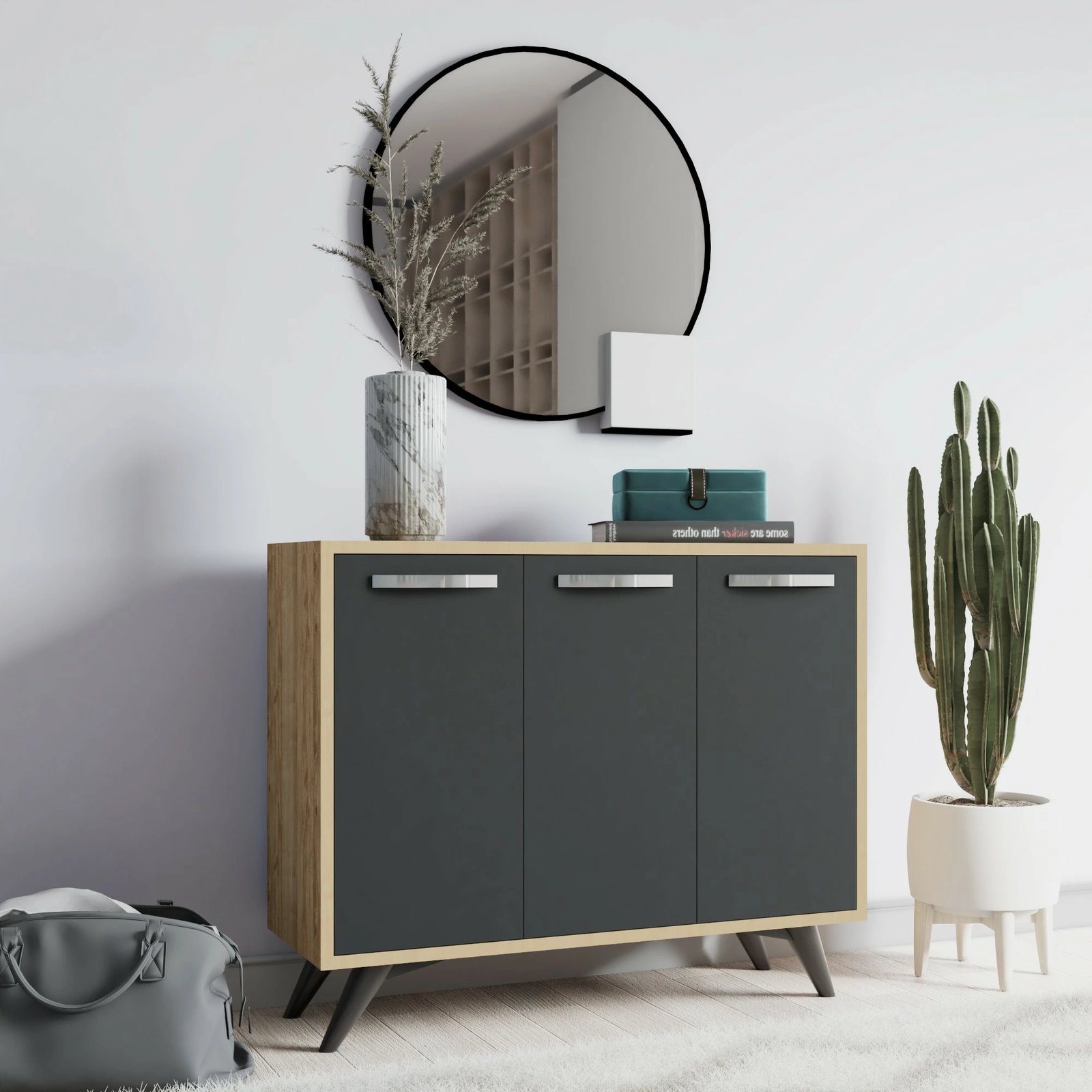 Dollap multifunksional Hanah Home, Piffa, ngjyrë lis dhe antracit