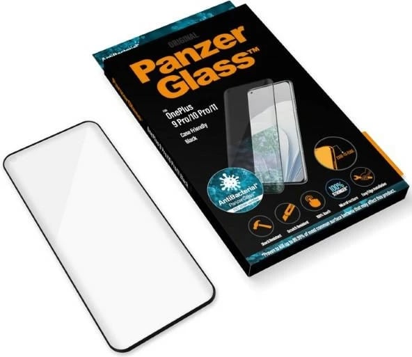 Xham mbrojtës PanzerGlass për OnePlus 9 Pro / 10 Pro / 11, kornizë e zezë