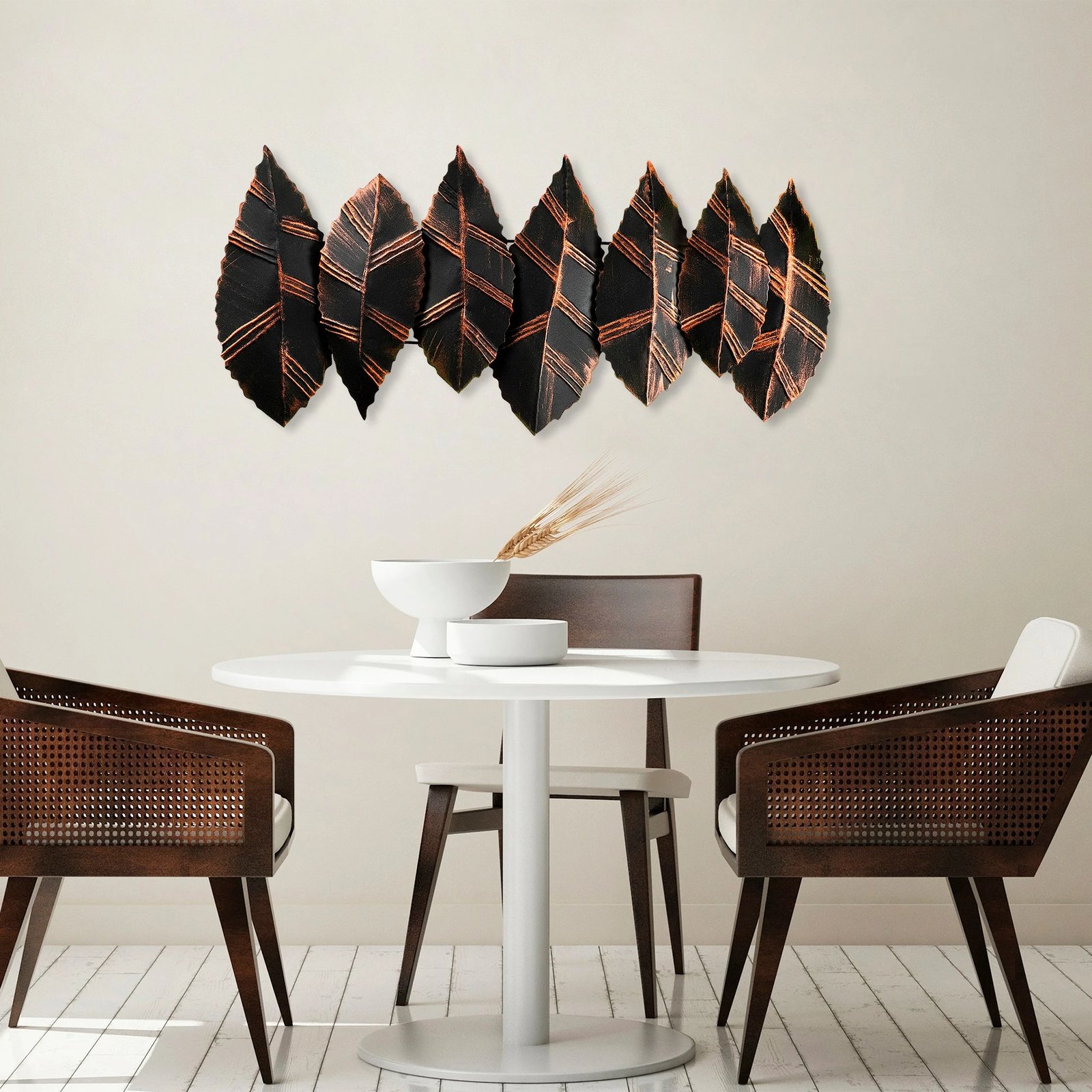 Aksesor dekorativ metalik për mur Wallity, Hornbeam 2, shumëngjyrësh, 52x114cm