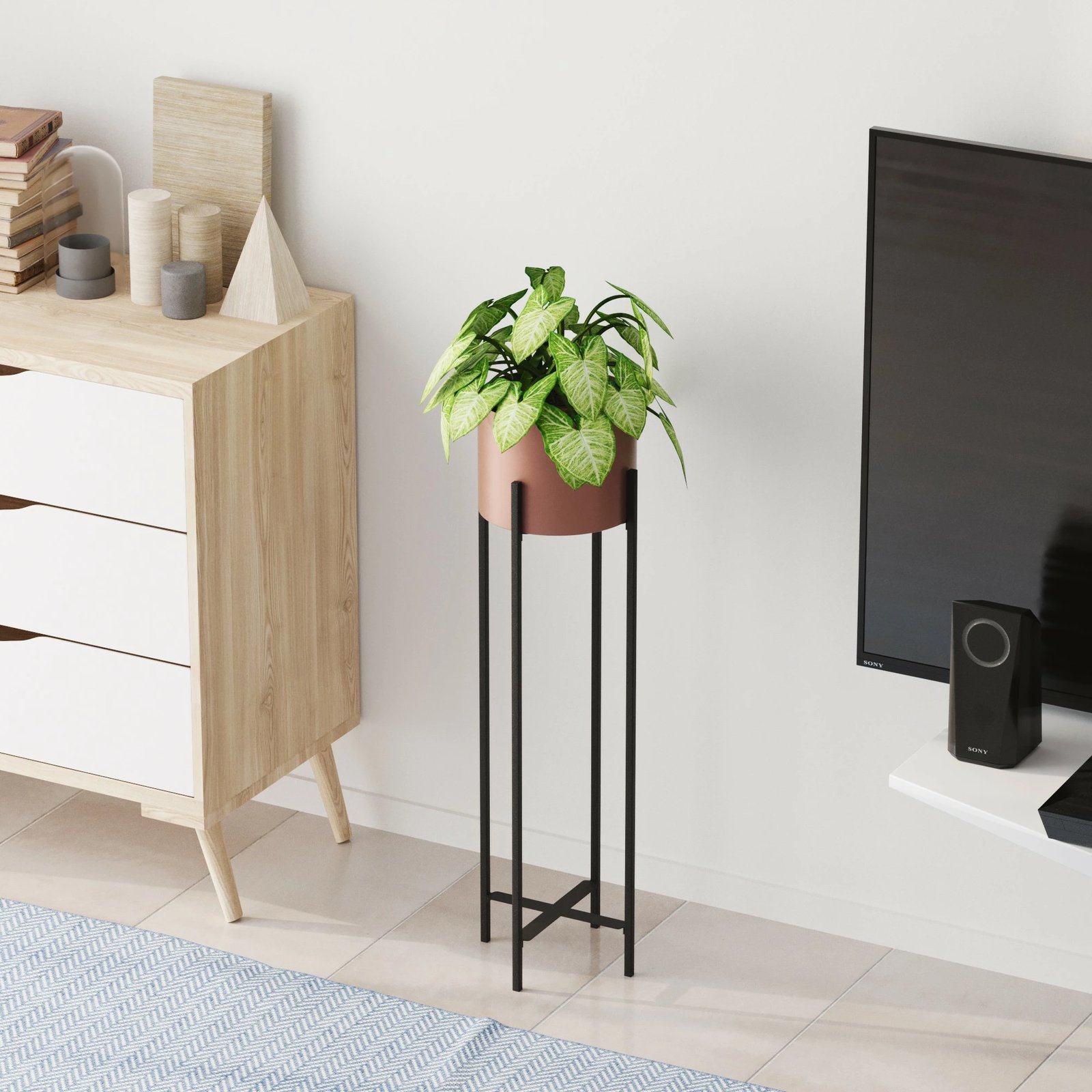 Vazo dekorative, ngjyrë e zezë dhe bakri, GED-025-B