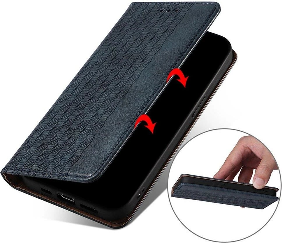 Mbështjellës Hurtel Magnet Strap Case për Samsung Galaxy A12 5G, me portofol dhe litar dore, Kaltër