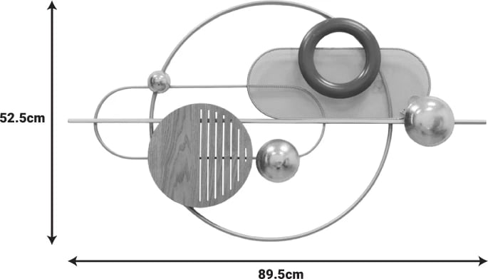 Dekor muri Lupus Inart metalik, ngjyrë ari-kafe, 89.5x52.5x6cm