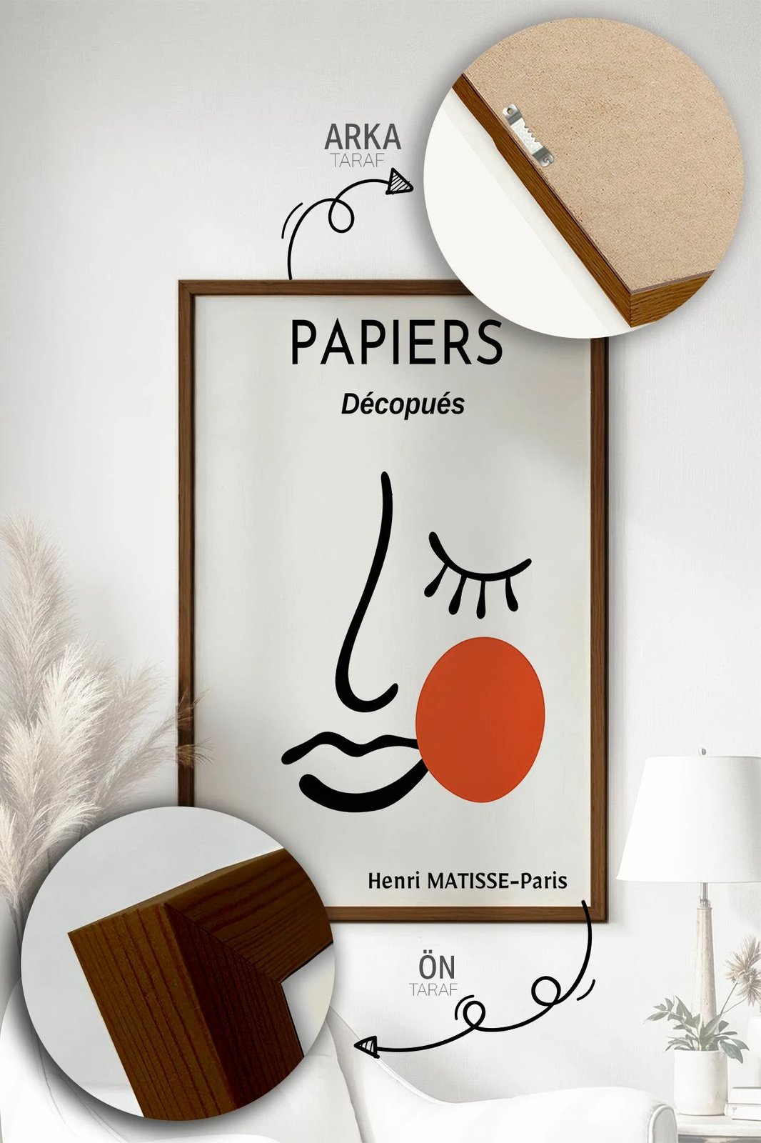 Set pikturash dekorative me kornizë (3 copë), Wallity, Artvmodel18-Kahve