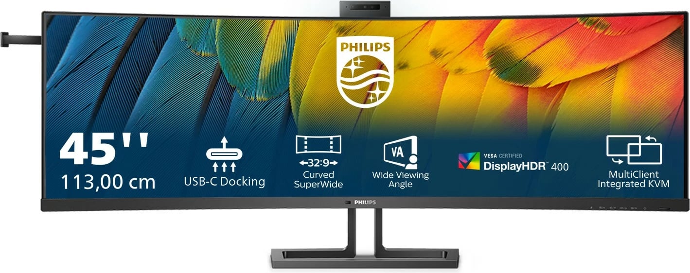 Monitor Philips 6000 series 45B1U6900CH/00, 44.5", UltraWide Dual Quad HD, LED, e zezë