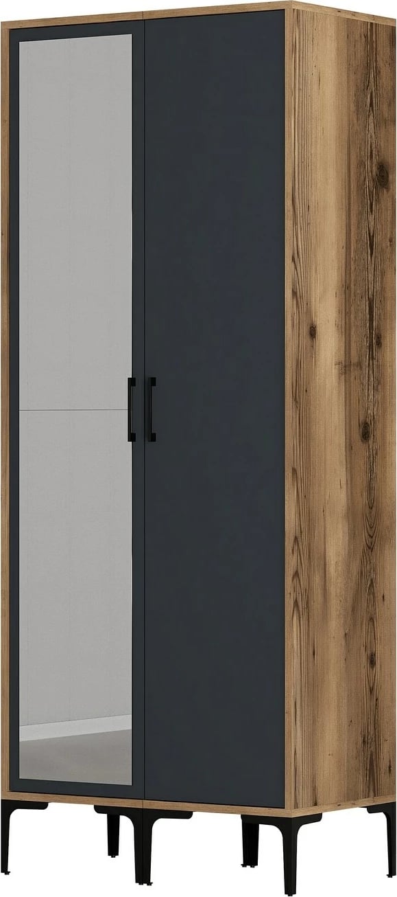 Dollap rrobash Skye Decor, Kumsal RS, ngjyrë arre dhe antracit