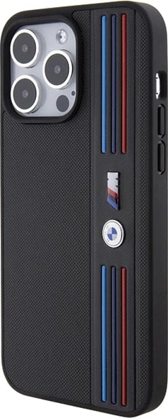 Mbështjellës BMW Tricolor M Collection për iPhone 15 Pro, i zi