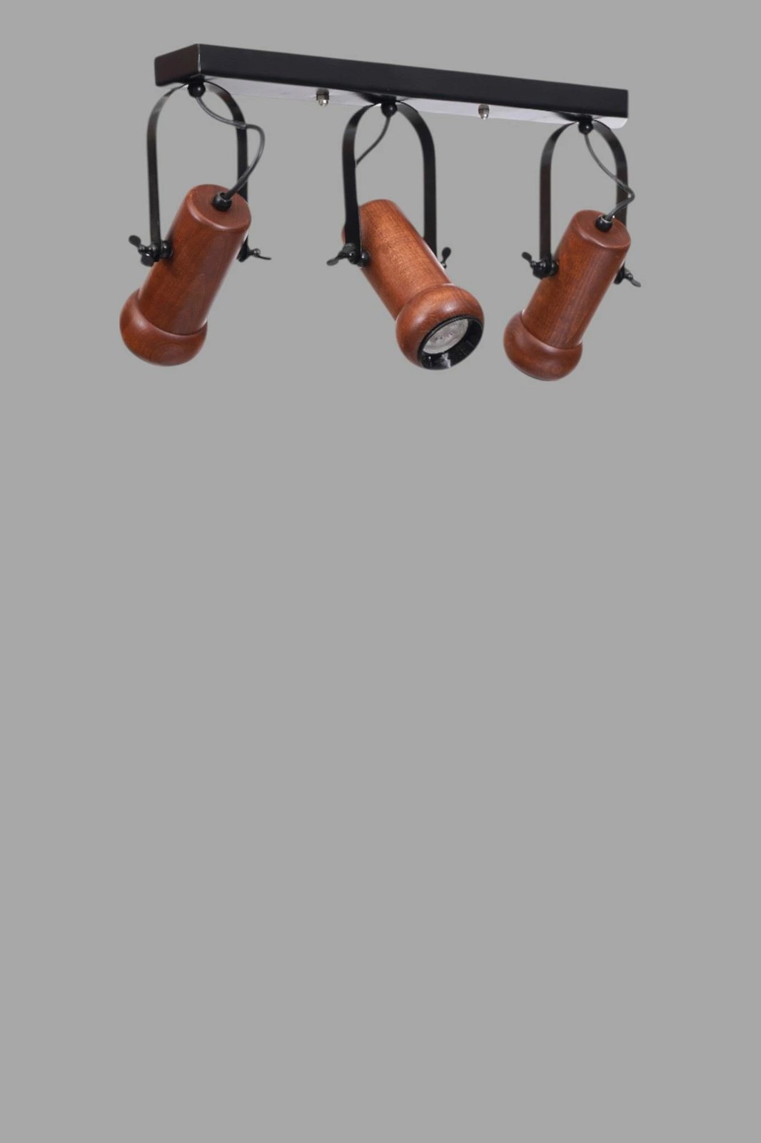 Llambë tavani Opviq, metal dhe dru, e zezë dhe arre, 8999-5