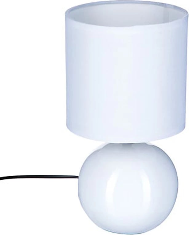 Llambë tavoline PWL-1210 E14 60W qeramike ngjyrë e bardhë me shkëlqim D13x25cm