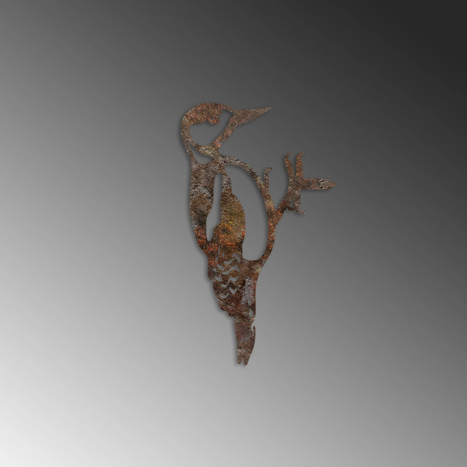 Objekt dekorativ për kopsht, zog në degë, ngjyrë kafe, Aberto Design, 18x30cm