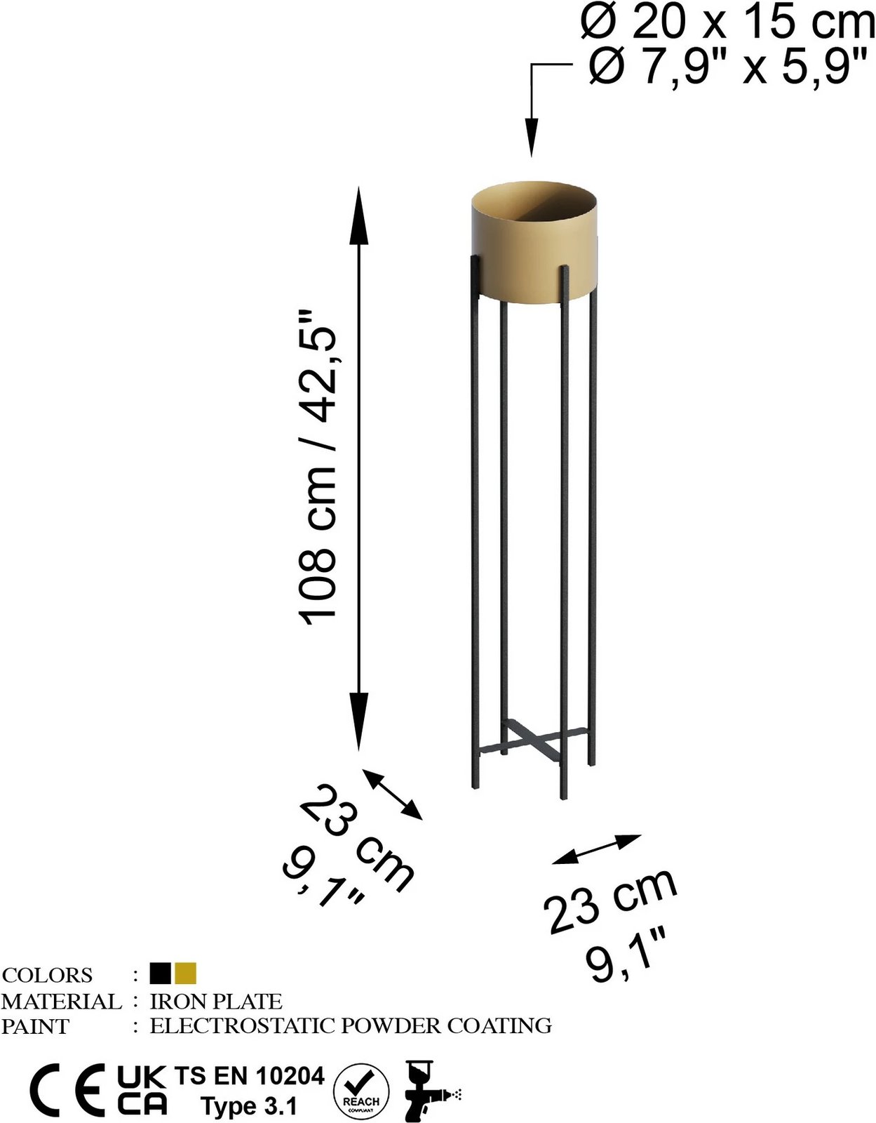 Vazo dekorative e zezë, Evila Originals, GED-024-A