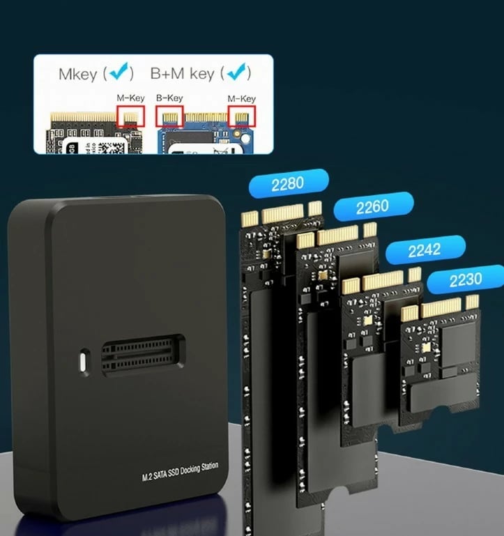 Stacion dokimi për SSD M.2 Gembird DD-U3M2, USB-C, i zi