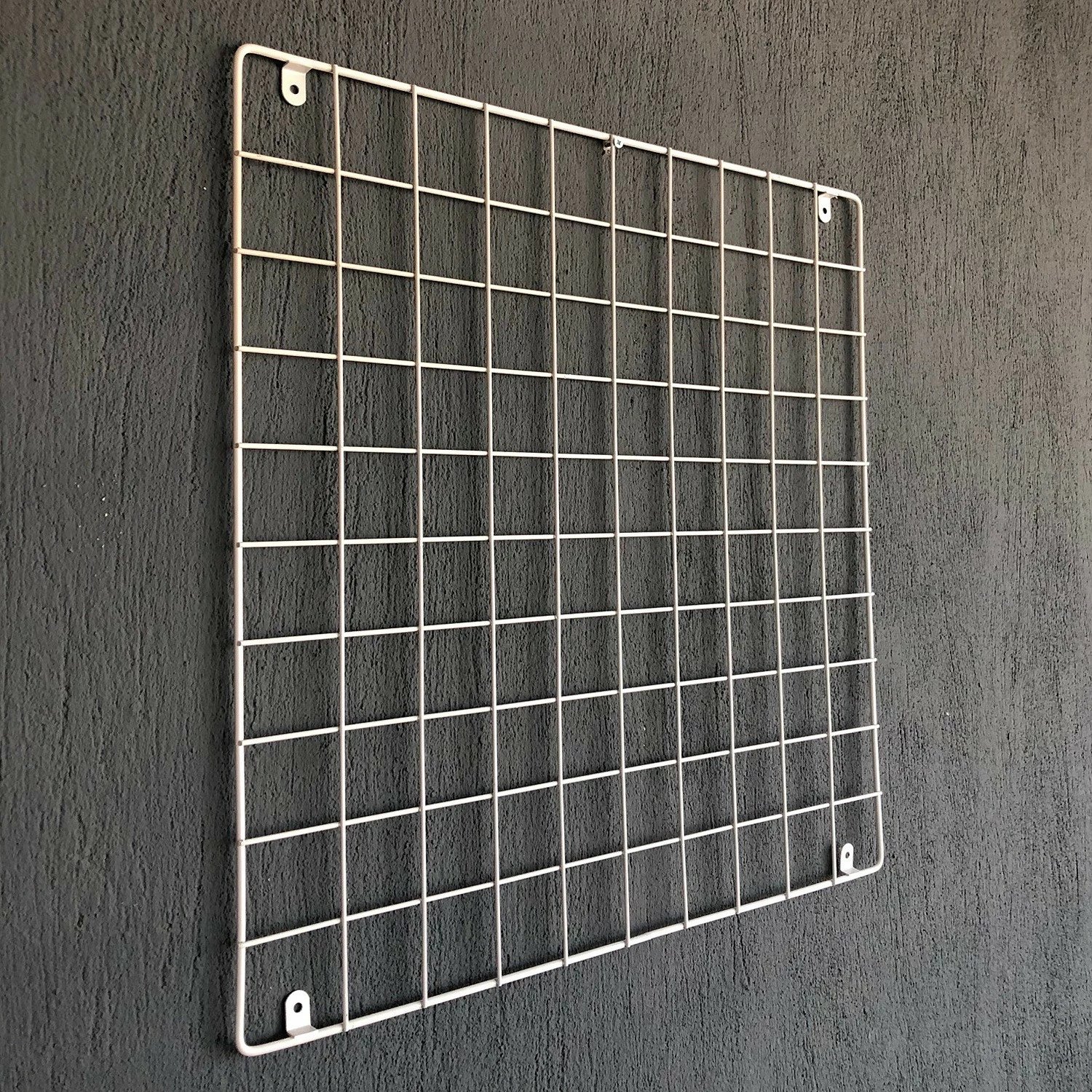 Aksesor dekorativ metalik për mur, Wallity, WR006, ngjyrë e bardhë, 60x60x3 cm