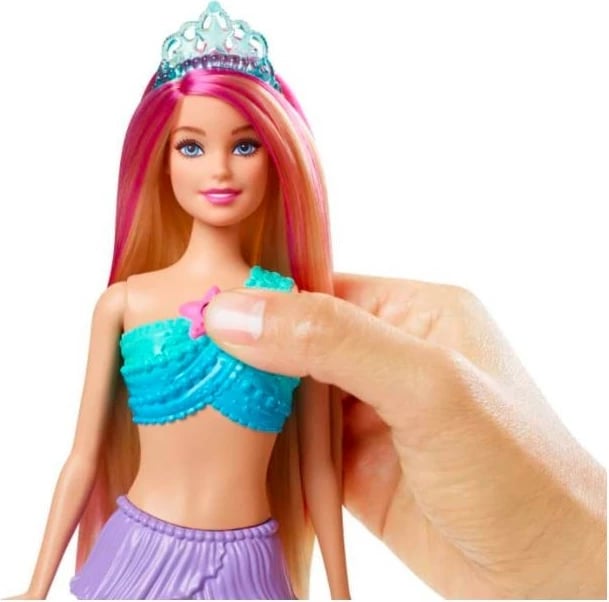 Kukull Barbie Dreamtopia Malibu Mermaid Glowing Lights, Mattel, HDJ36, me drita, për vajza