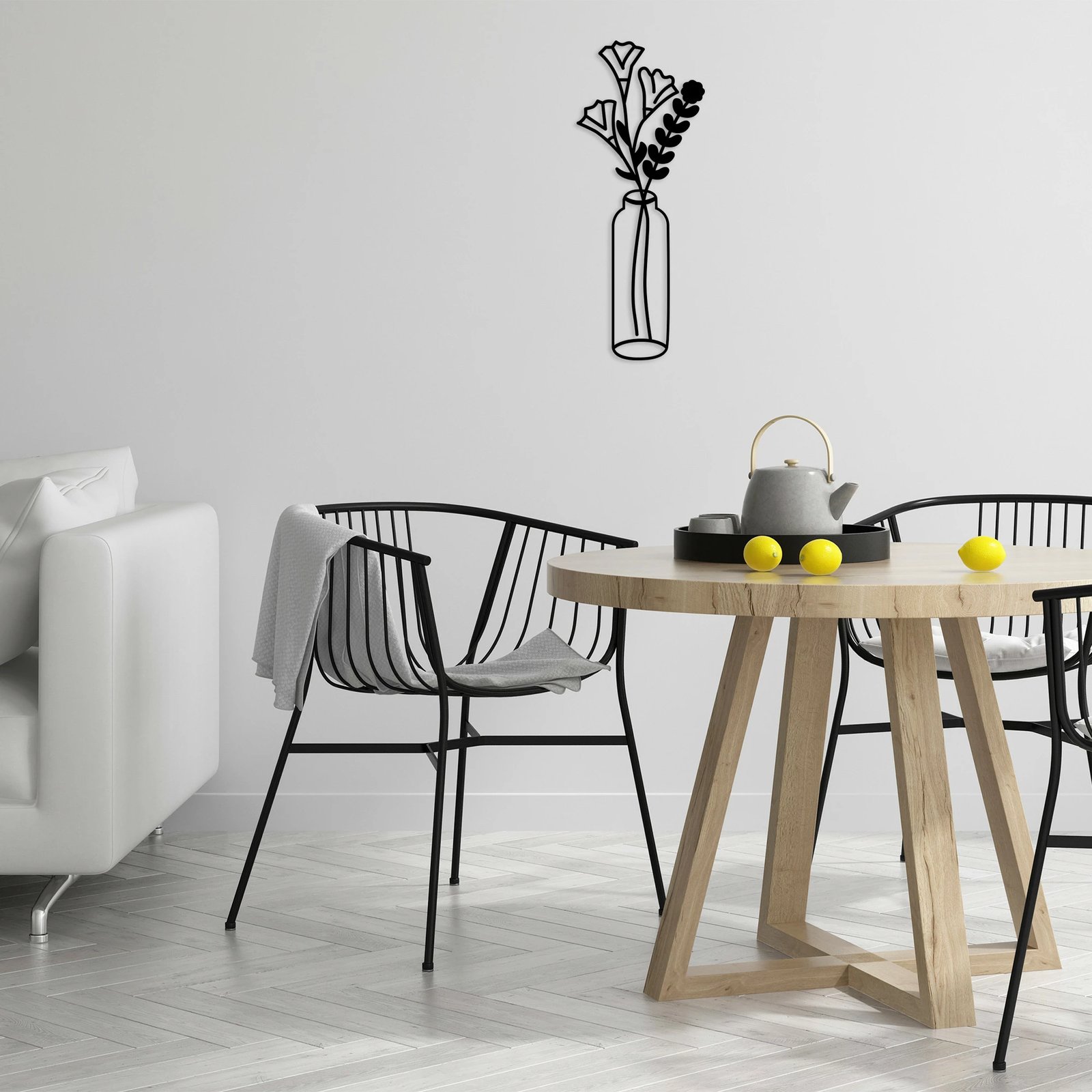 Aksesor dekorativ metalik për mur, lule, Wallity, Flower 6