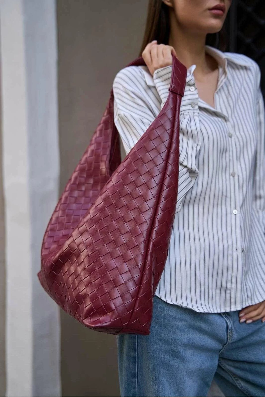 Çantë krahu Zoozie, ngjyrë e kuqe Claret, MK1020024SM25-003