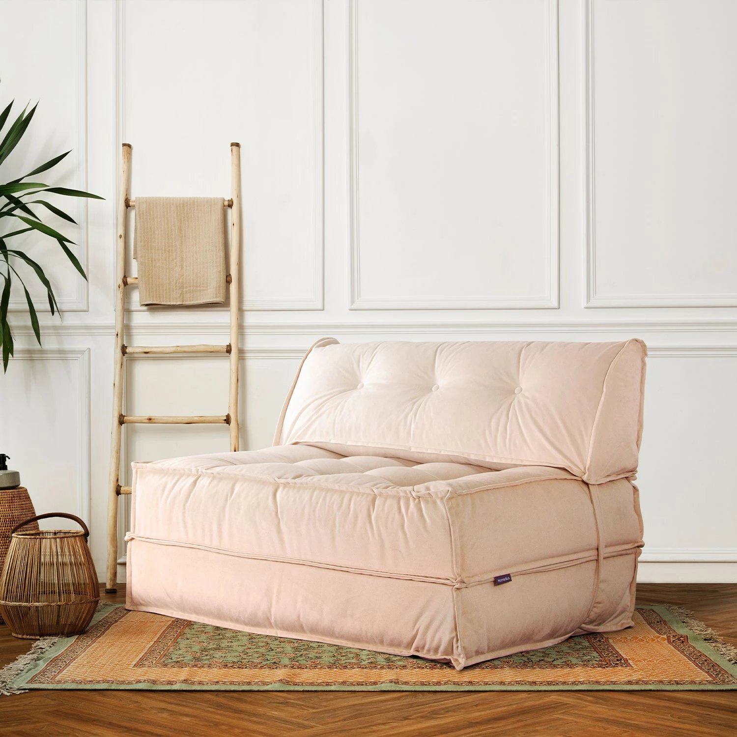 Divan-krevat 2 vendësh, Atelier del Sofa, kadife bezhë