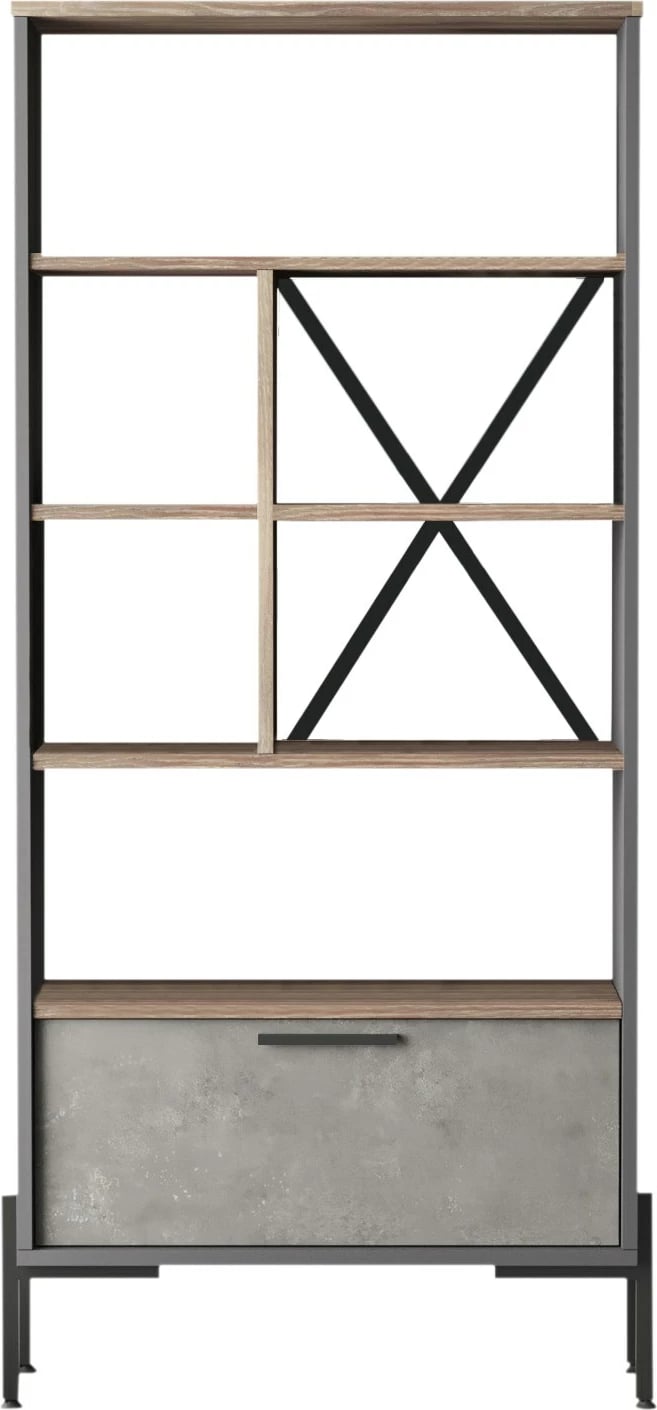 Raft librash Hanah Home, Vs4-Cga, ngjyrë kafe, gri, antracit