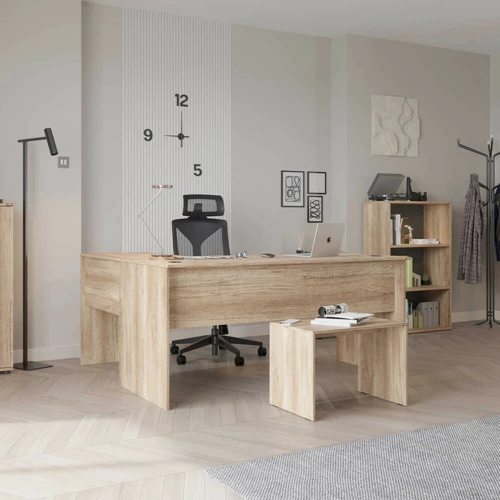 Tavolinë pune Hanah Home, Rms-320-Tt-1, ngjyrë arrë e çelët, 160x75x144cm