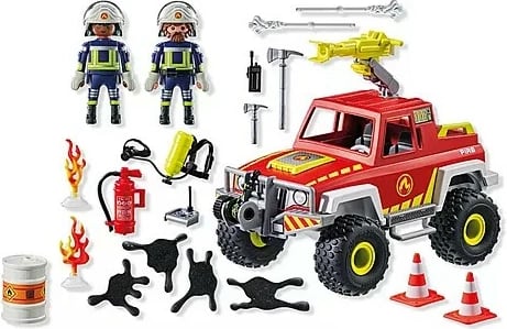 Set lodrash Playmobil Action Heroes 71824, kamion zjarri, 68 pjesë, kuqe