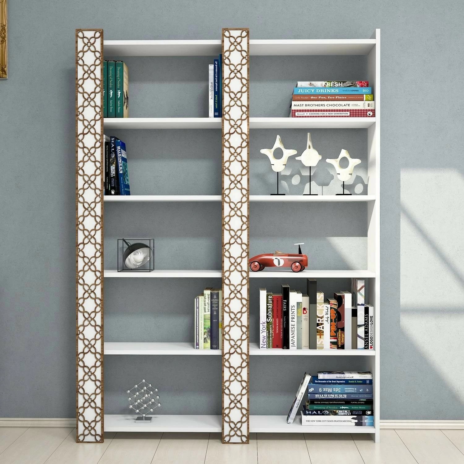 Raft librash Skye Decor City 2, i bardhë