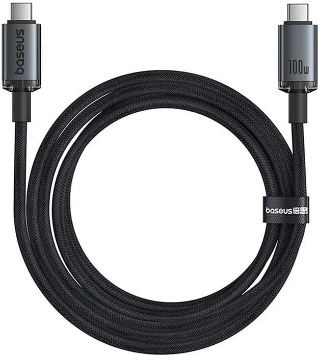 Kabllo USB-C në USB-C Baseus Crystal Shine, 1.5m, 100W, 20Gbps, e zezë Kabllo USB-C në USB-C Baseus Crystal Shine, 1.5m, 100W, 20Gbps, e zezë