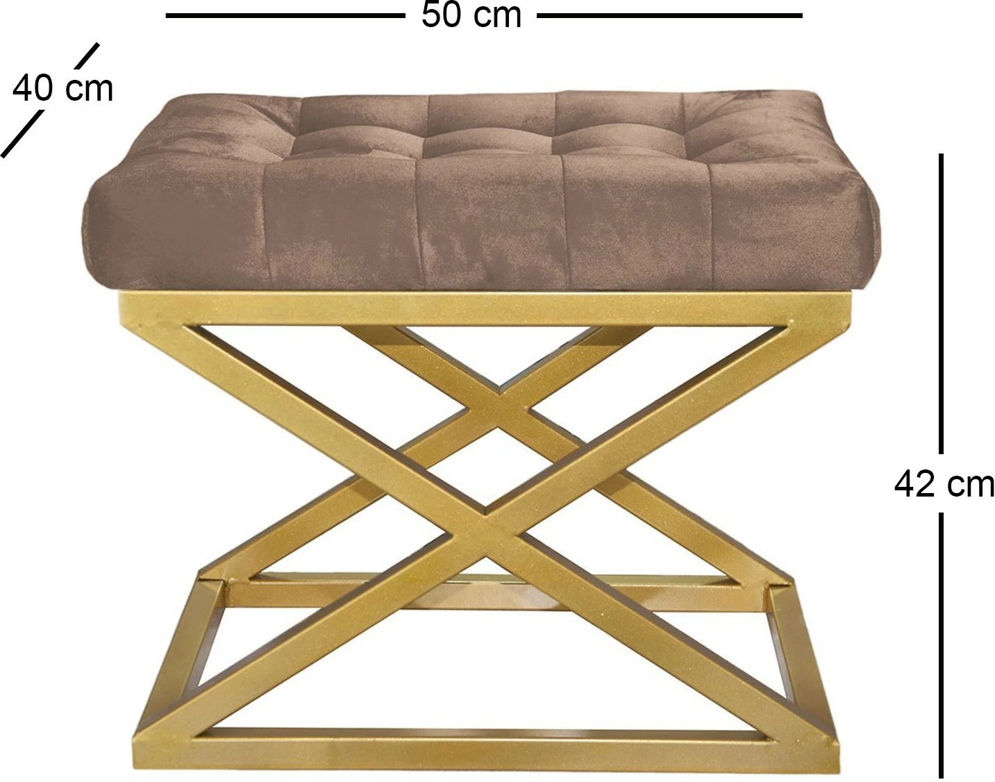 Puf Atelier del Sofa, ngjyrë ari dhe kafe, Capraz