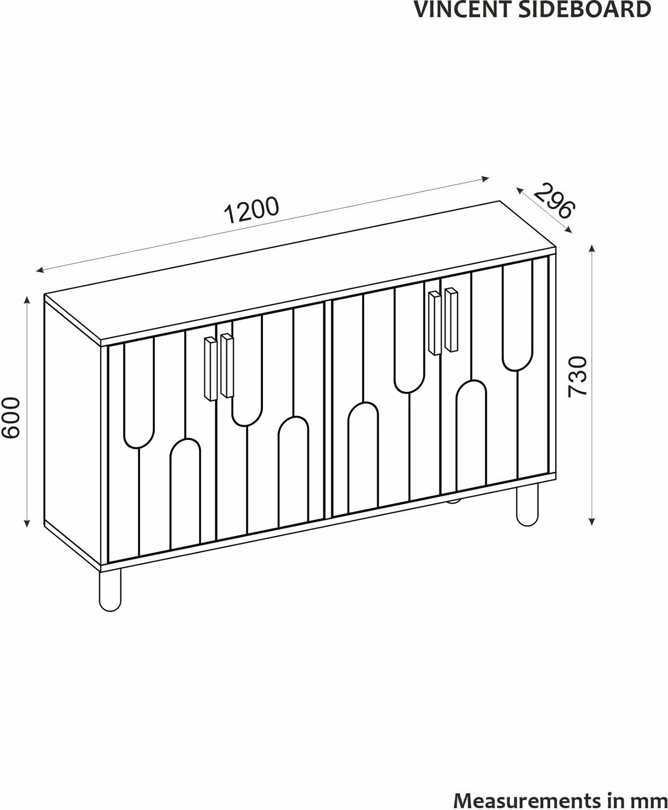 Konsol Vincent, ngjyrë antracit