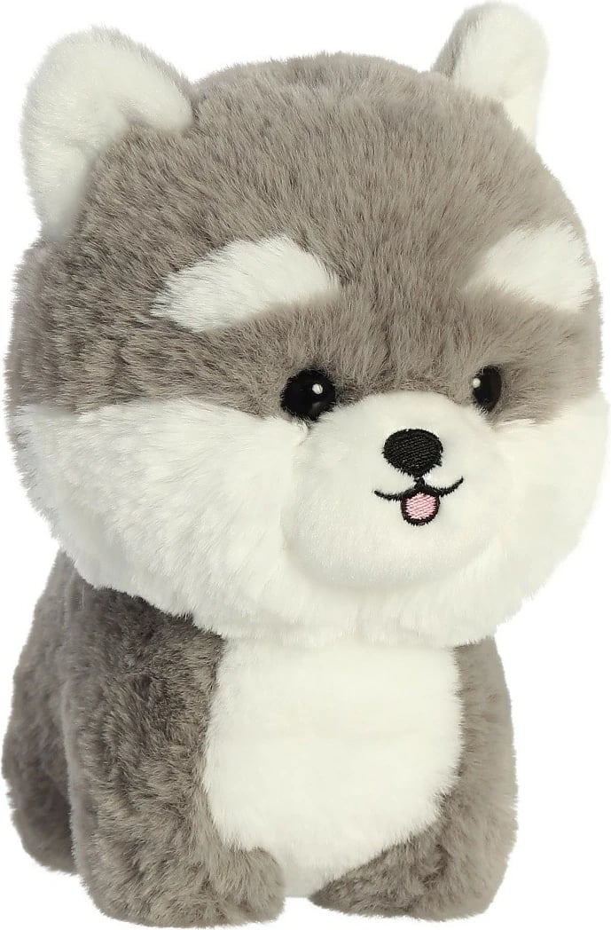 Lodër pelushi Husky Daffi Teddy Pets, 19 cm, gri e bardhë