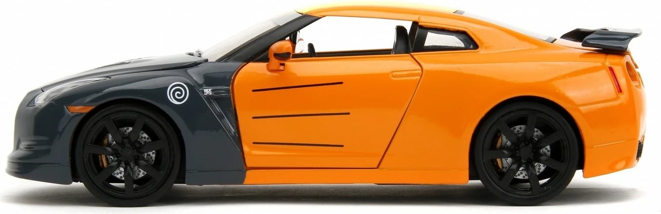Makine lodër Jada Toys Naruto Shippuden Nissan GT-R 1:24 me figurë Naruto, portokalli/zezë Makine lodër Jada Toys Naruto Shippuden Nissan GT-R 1:24 me figurë Naruto, portokalli/zezë