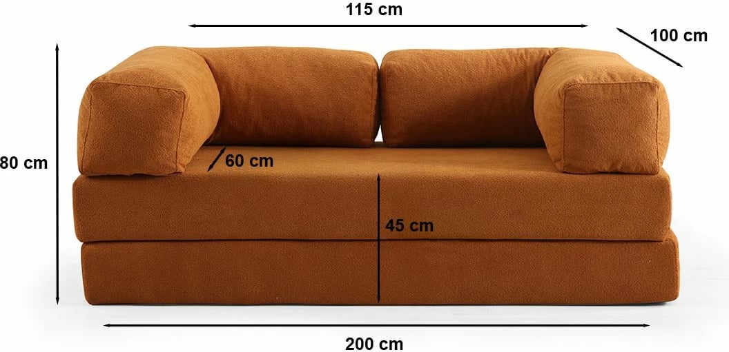 Divan-krevat dy ulëshe Atelier del Sofa, portokalli, Via Con