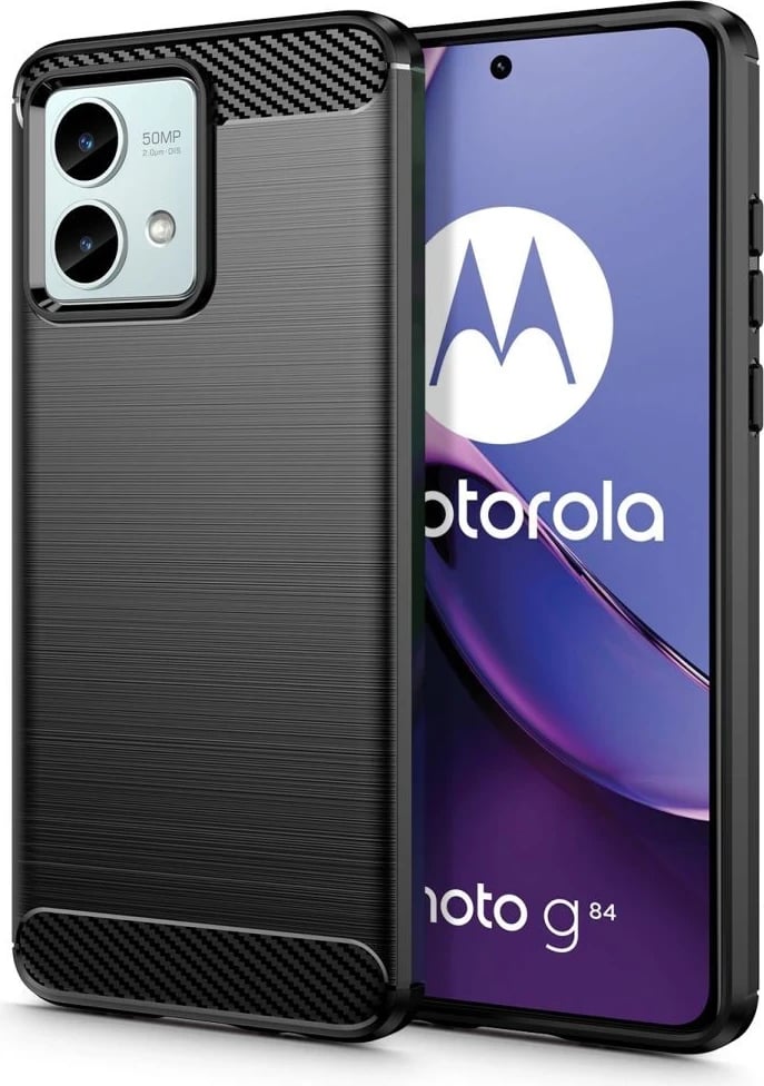 Mbështjellës për Celular Tech-Protect TPUCarbon për Motorola Moto G84 5G, ngjyrë e zezë