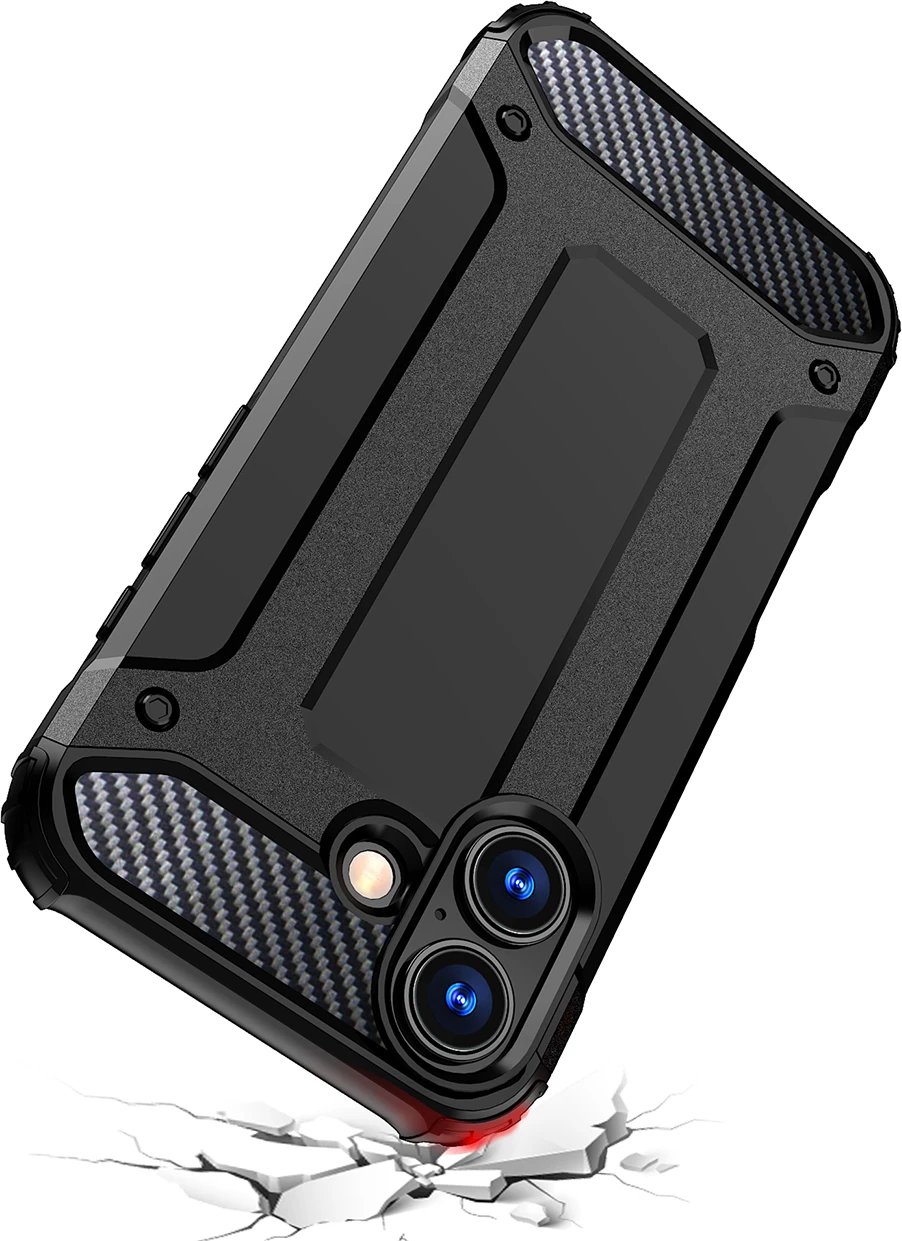 Mbështjellës Hurtel Hybrid Armor për iPhone 17, i zi