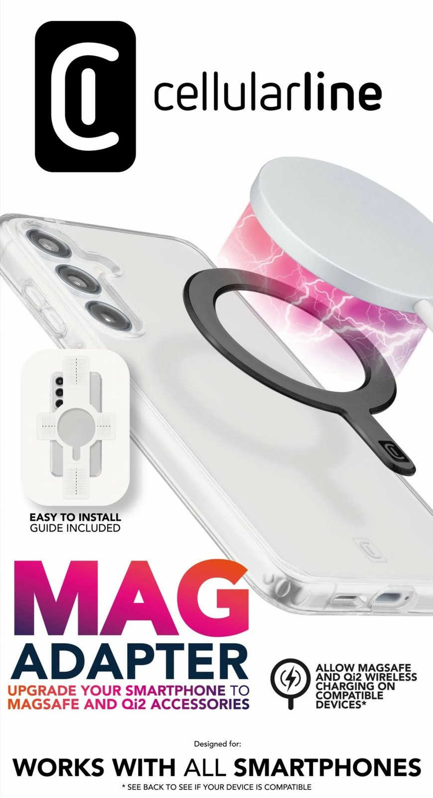 Unazë magnetike Cellular Line, universal, e zezë
