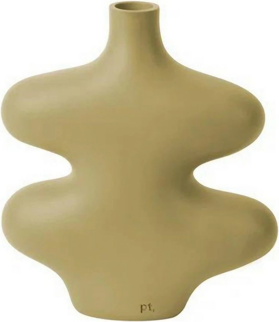 Vazo dekorative Evila Originals, ngjyrë jeshile vaji, CY0097, 19x5x21cm