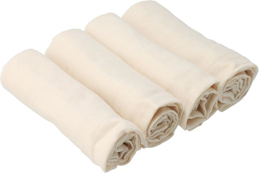Pelenë pëlhure organike, New Baby, Softy, 70 x 70 cm, 100% pambuk, ngjyrë natyrale, set 4 copë