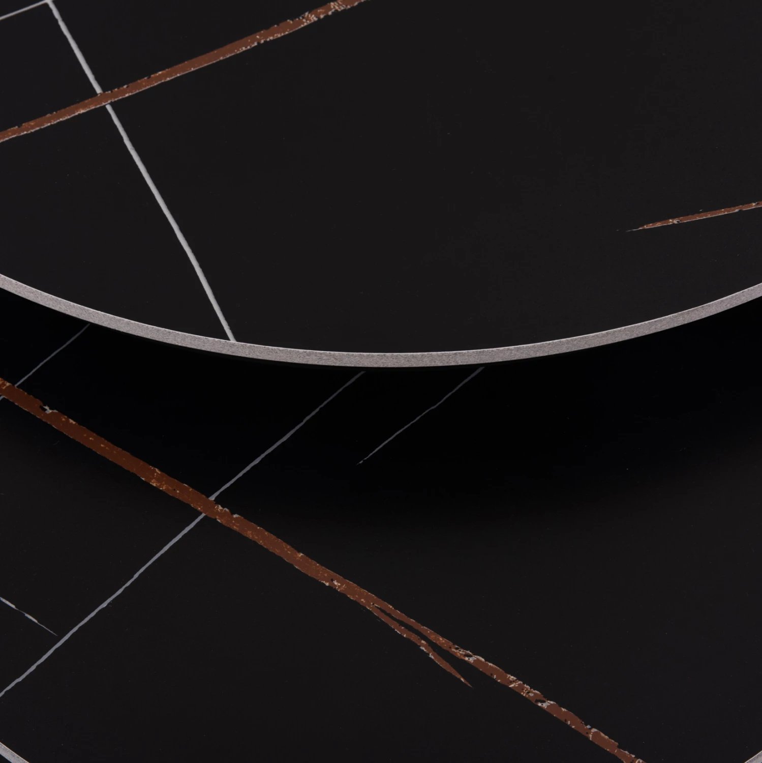 Set tavolina kafeje 2 copë, sipërfaqe qeramike, pamje mermeri të zi, TALOS FH18140.02, Φ70x45.5cm