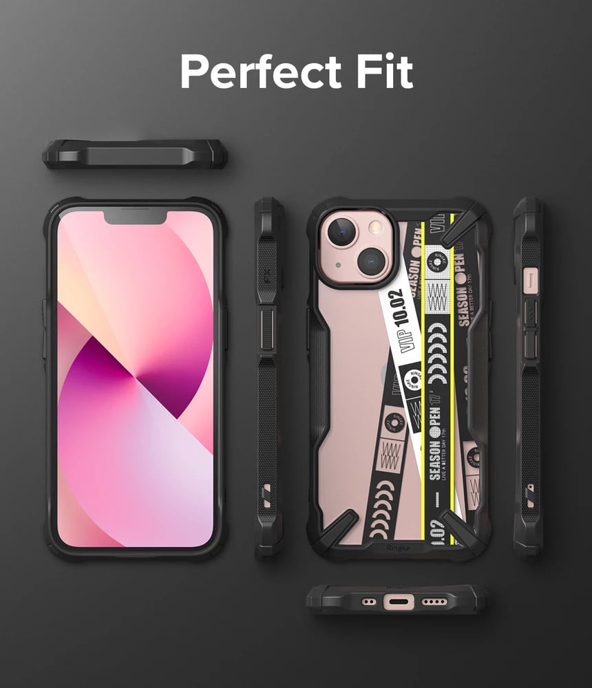 Mbështjellës Ringke Fusion X Design për iPhone 13 mini, FXD540E43, i zi/transparente